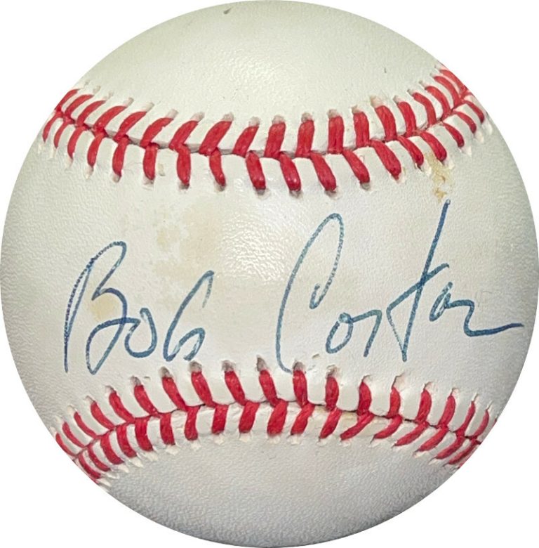 Bob Costas signed ROAL Rawlings Official American League Baseball tone spots-JSA