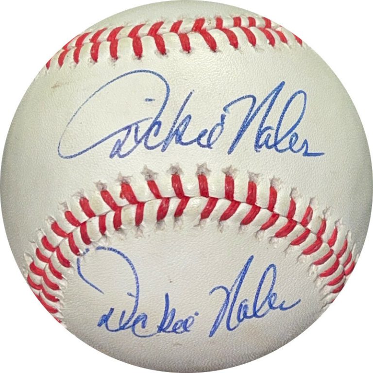 Dickie Noles signed Wilson OFC Major League Baseball (signed twice) tone spots