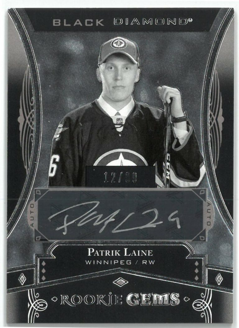 Patrik Laine signed 2016-17 Upper Deck Black Diamond Rookie Gems Card (RC) 12/99