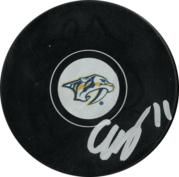 Eeli Tolvanen signed Nashville Predators NHL Hockey Puck #11