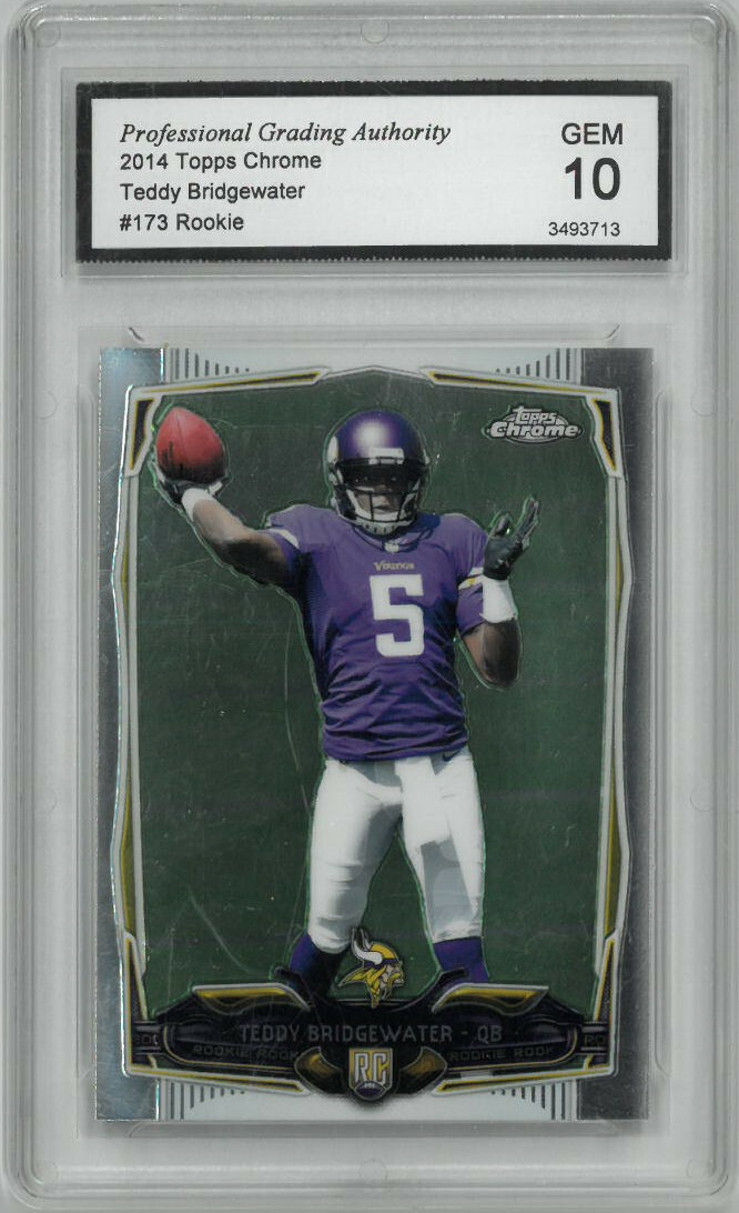 Teddy Bridgewater 2014 Topps Chrome Rookie Card (RC) #173 - PGA Graded Gem 10