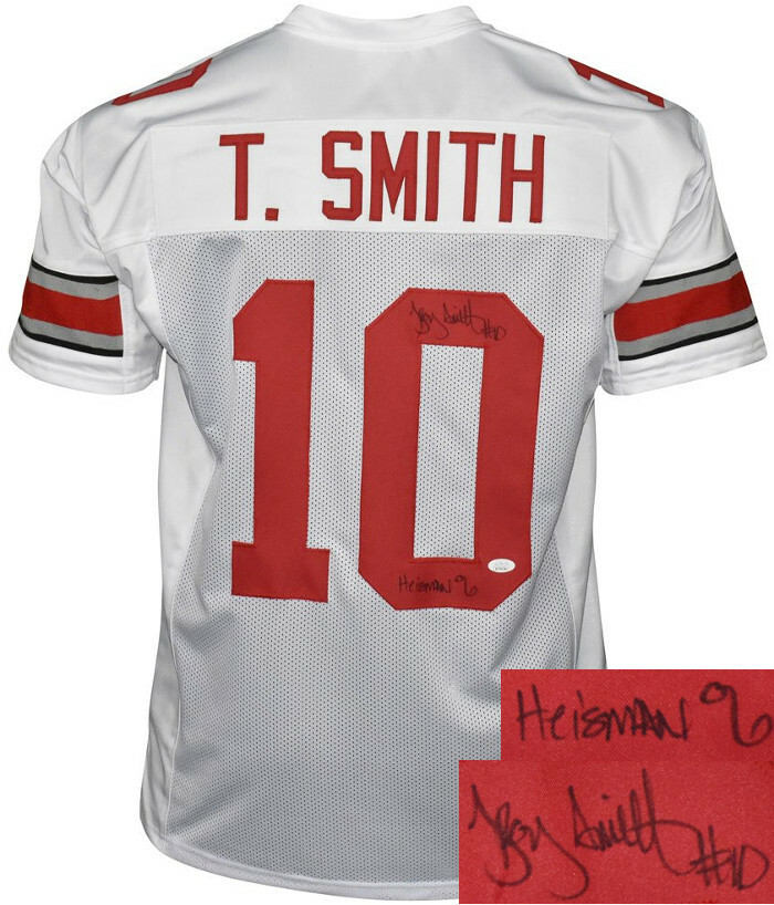 Troy Smith signed Whi Custom Stitched College Football Jersey Heisman 06 XL- JSA
