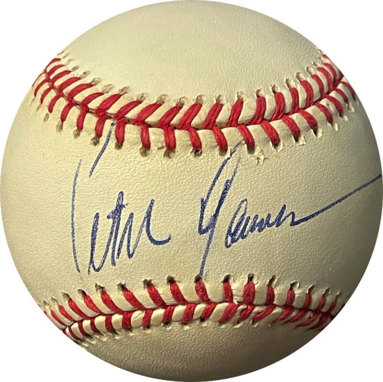 Peter Gammons signed RONL Rawlings OFC National League Baseball minor tone- JSA