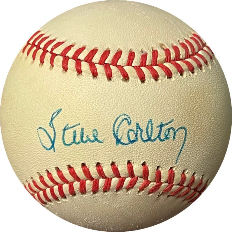 Steve Carlton signed RONL Rawlings OFC National League Baseball minor tone- JSA
