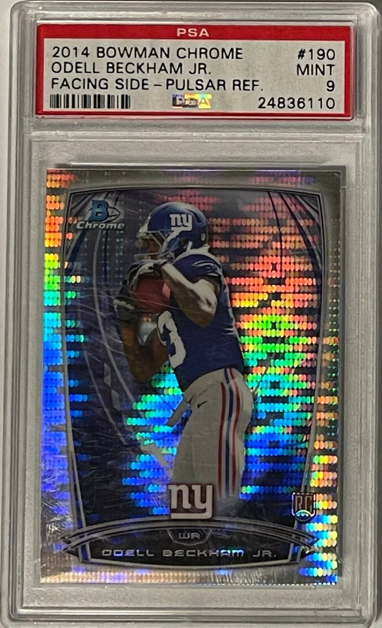 Odell Beckham, Jr. 2014 Bowman Chrome Pulsar Refractor Rookie Card- PSA Graded 9