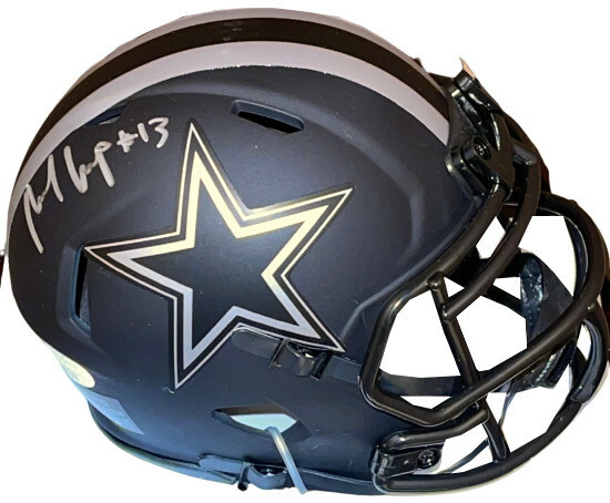 Michael Gallup signed Dallas Cowboys Riddell Speed Eclipse Mini Helmet #13- JSA
