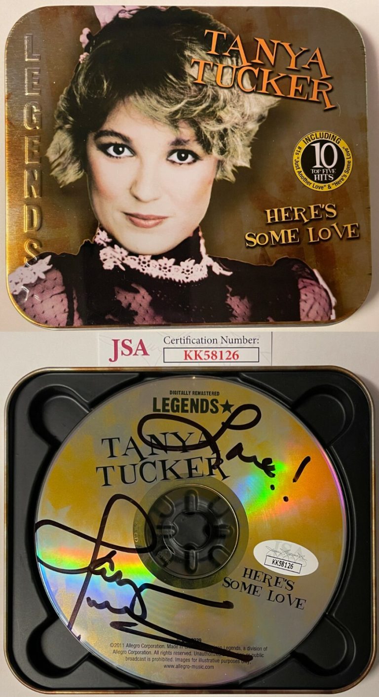 Tanya Tucker signed 2011 Here's Some Love Album CD/Cover/Legends Tin Case- JSA
