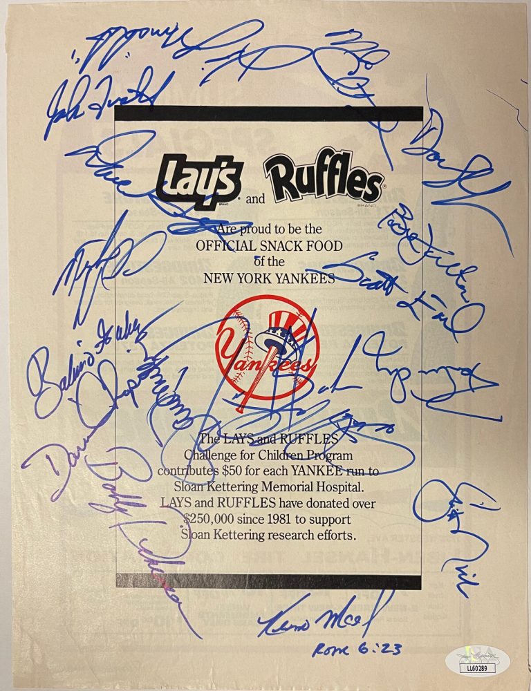 Deion Sanders/Ron Guidry 1989 Columbus Clippers/Yankees Pro Page w/ 17 sigs- JSA