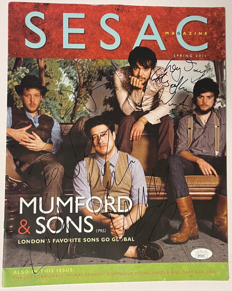 Mumford & Sons signed 2011 SESAC 4 sig Ben Lovett/Winston Marshall/Ted Dwane-JSA