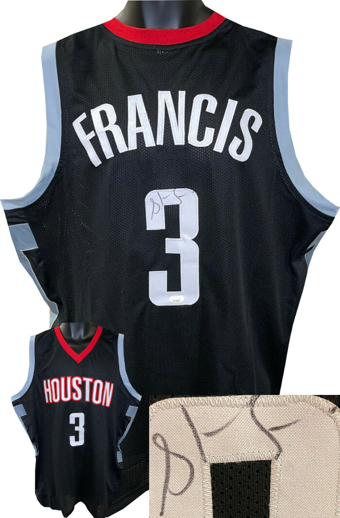 Steve Francis signed Houston Black Custom Stitched Pro Basketball Jersey XL- JSA