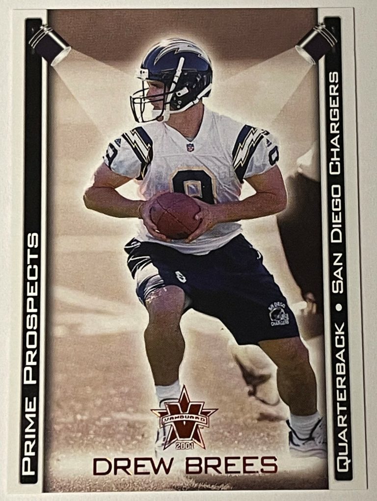 Drew Brees 2001 Pacific Vanguard Prime Prospects Leaf Rookie Card (RC) #28