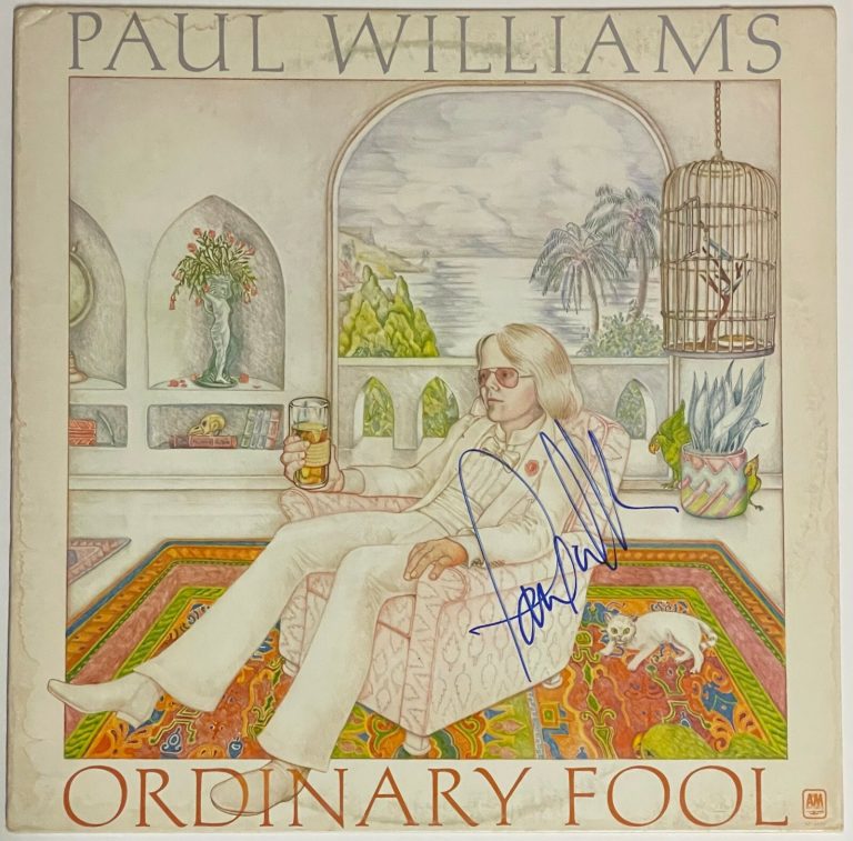 Paul Williams signed 1975 Ordinary Fools LP Album Cover Only- Beckett Review