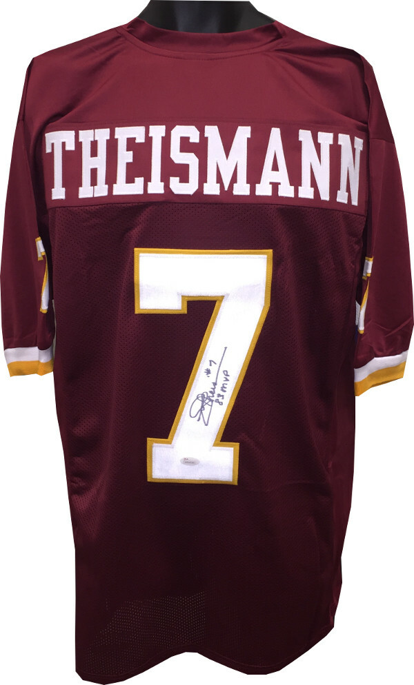Joe Theisman signed Custom Stitched Pro Style Jersey w/ 83 MVP XL- JSA Witnessed
