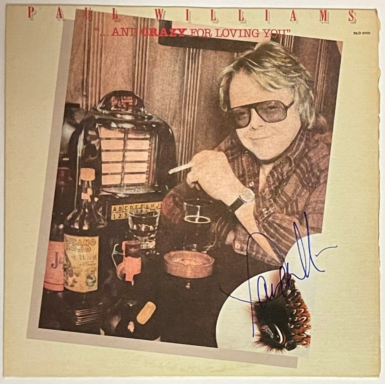 Paul Williams signed 1981 And Crazy For Loving You LP Album Cover Only