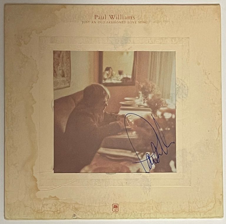 Paul Williams signed 1971 Just An Old Fashioned Love Song LP Album Cover Only