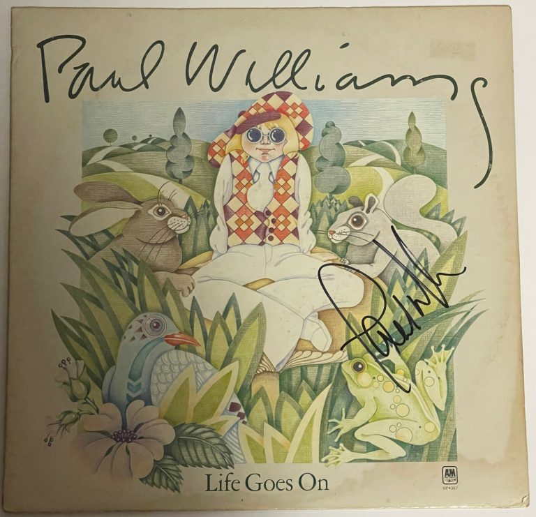 Paul Williams signed 1972 Life Goes On LP Album Cover Only (A&M Records)