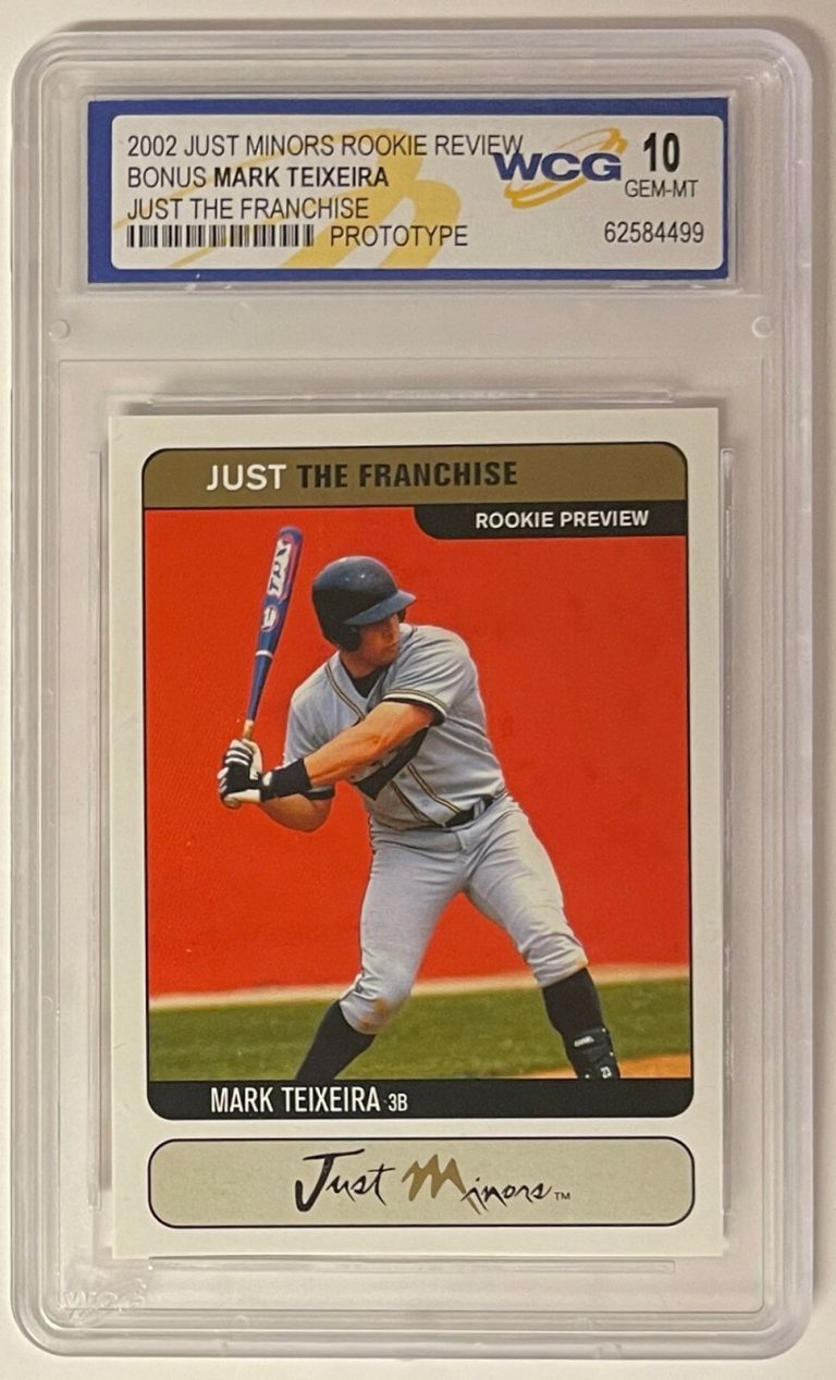 Mark Teixeira 2002 Just Minors Rookie Review Prototype Gold Card WCG Gem MINT 10