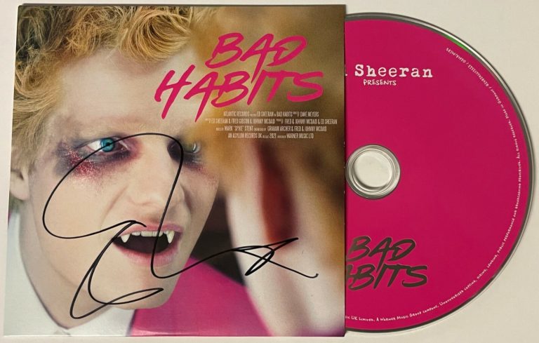 Ed Sheeran signed 2021 Bad Habits Atlantic Records CD Single Cover w/ CD