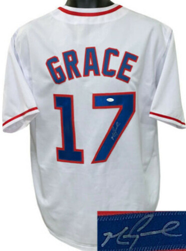 Mark Grace signed White TB Custom Stitched Baseball Jersey XL- JSA ITP Hologram