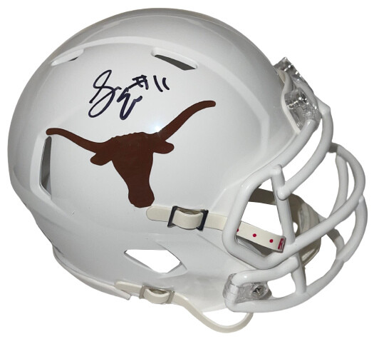 Sam Ehlinger signed Texas Longhorns Riddell Speed Mini Helmet #11- JSA Witnessed