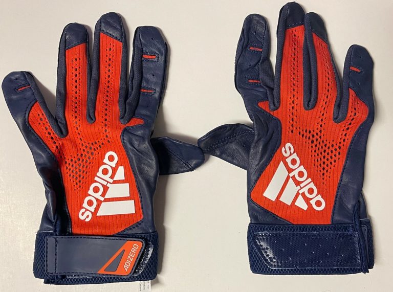 Carlos Correa Game Worn Used Adidas Navy/Orange CC1 Batting Gloves XL PR COA