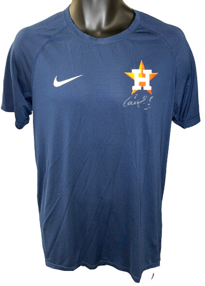 Carlos Correa Houstob Astros Game Worn Used Signed NIKE BP WarmUp Under Shirt XL