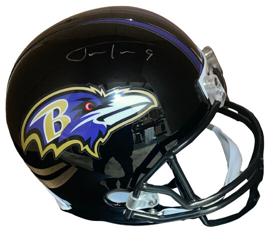 Justin Tucker signed Baltimore Ravens NFL Riddell Full Size Rep Helmet  Beckett