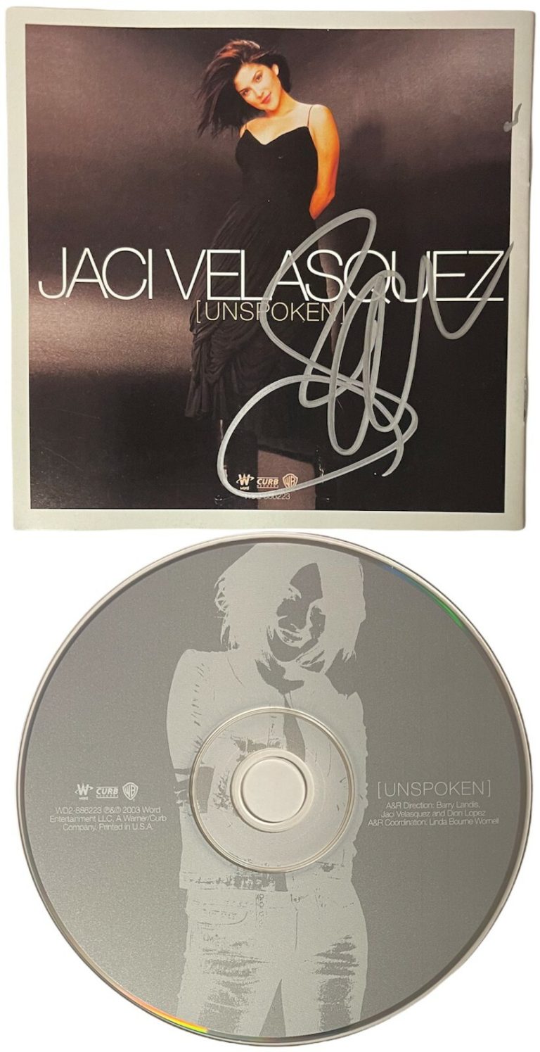 Jaci Velasquez signed 2003 Unspoken Album Cover Booklet Back w/ CD-COA