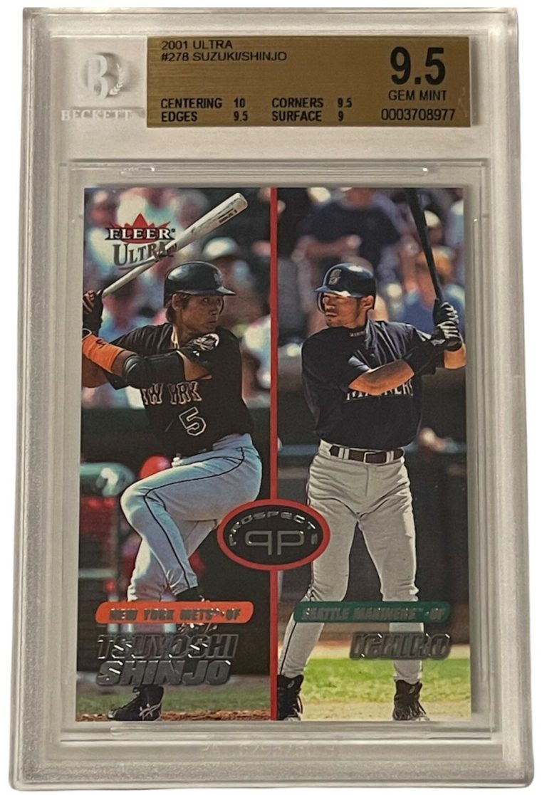 2001 Fleer Ultra Tsuyoshi Shinjo/Ichiro Suzuki RC Card 278-BGS Graded 9.5 Gem MT