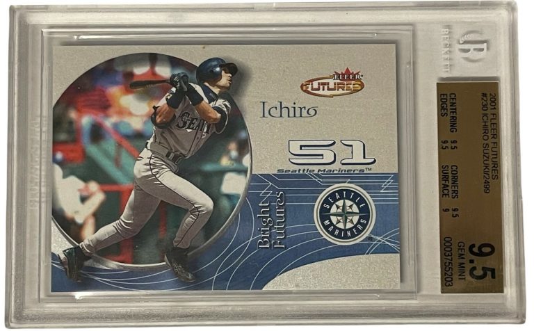 Ichiro Suzuki 2001 Fleer Futures Rookie Card- SP 1663/2499-BGS Graded 9.5 Gem MT