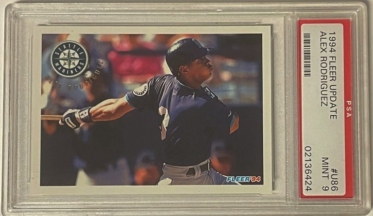 Alex Rodriguez 1994 Fleer Update Rookie Card #U86 Mariners - PSA Graded 9 Mint