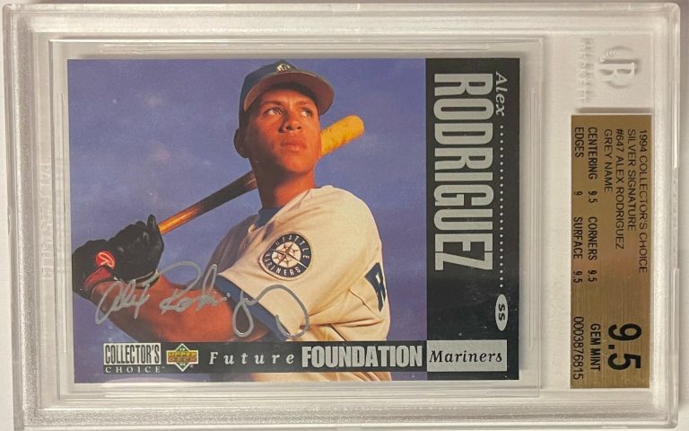 Alex Rodriguez 1994 Collector's Choice Silver Sig Rookie Card-Beckett Graded 9.5