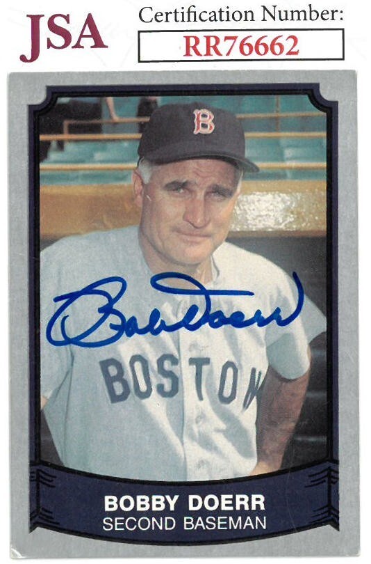 Bobby Doerr signed 1989 Pacific Baseball Legends On Card Auto  #150 Boston - JSA