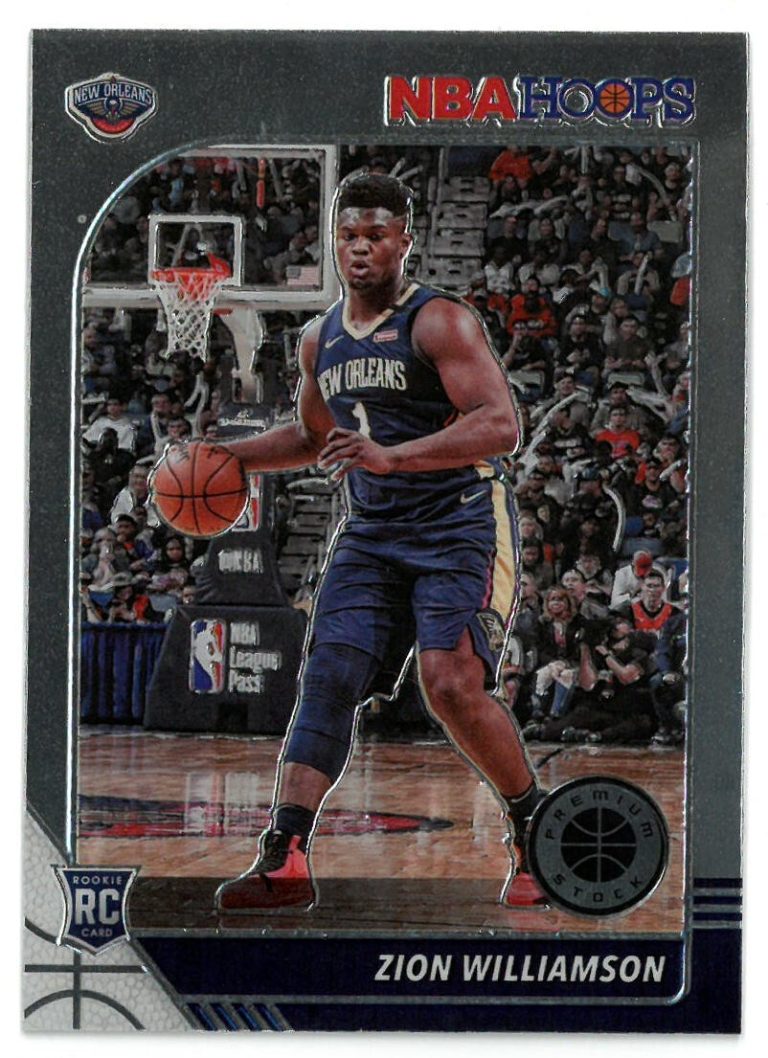 Zion Williamson 2019-20 NBA Hoops Premium Stock Rookie Card (RC) #258