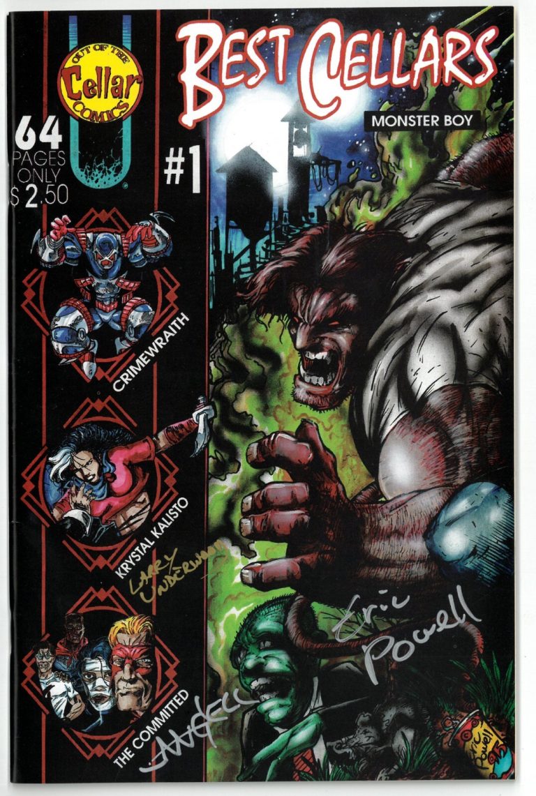 1995 Best Cellars #1 Monster Boy Eric Powell signed Comic 3 sigs/Goon Prototype