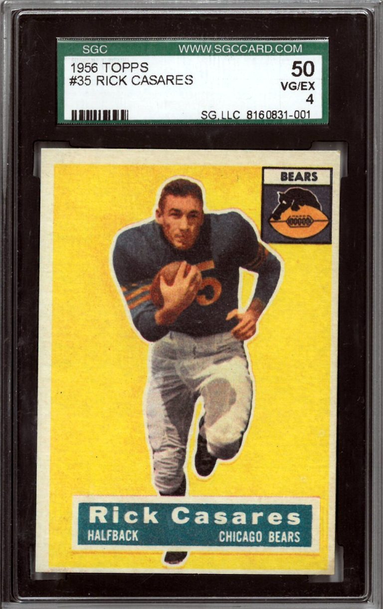 Rick Casares 1956 Topps Football Card #35- SGC Graded 50-VG EX 4 (Chicago Bears)
