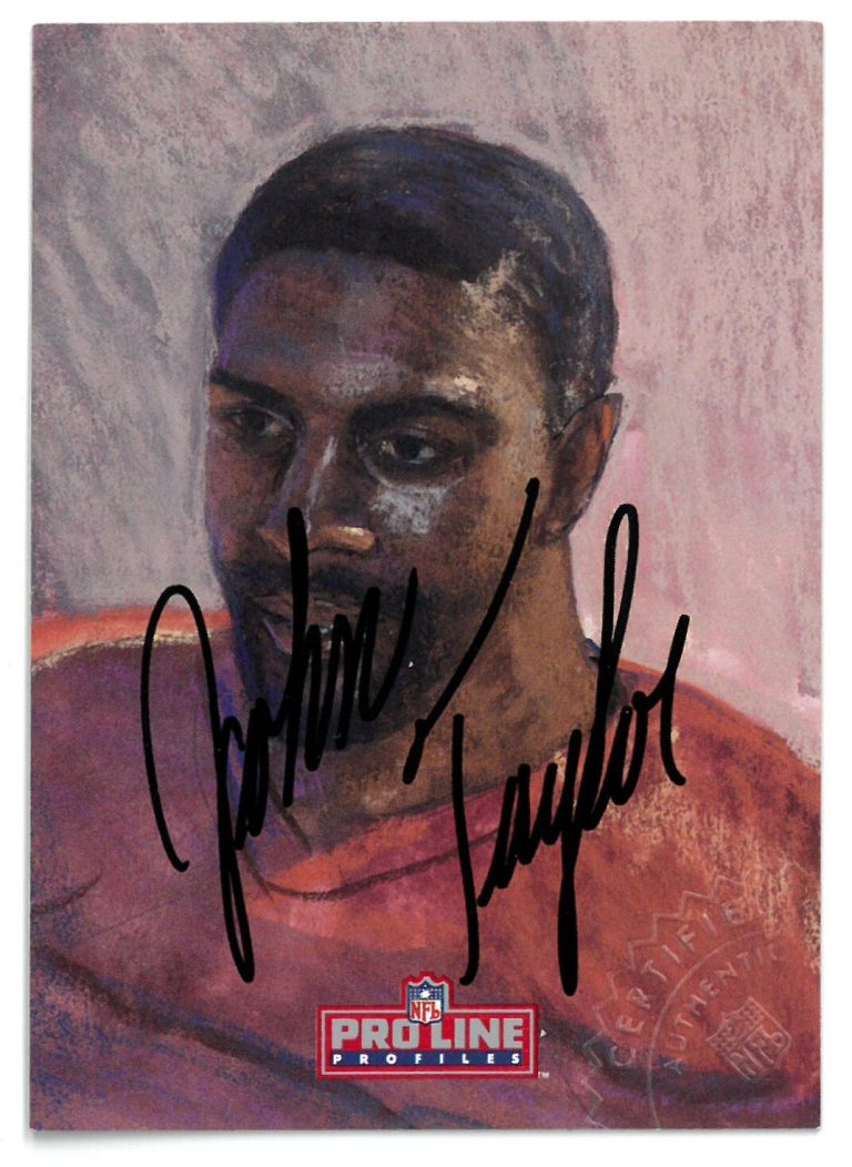 John Taylor  Signed 1992 NFL Proline Certified Seal Card #5 -San Francisco 49ers