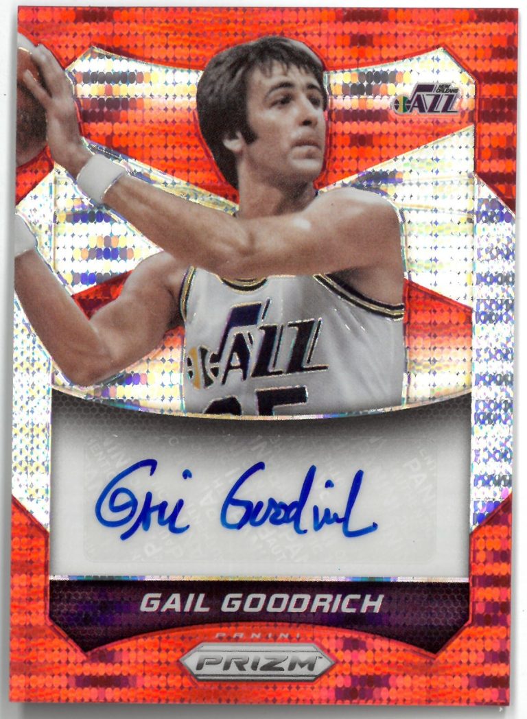Gail Goodrich signed 2014-15 Panini Prizm Red Pulsar Basketball Card #53-127/149