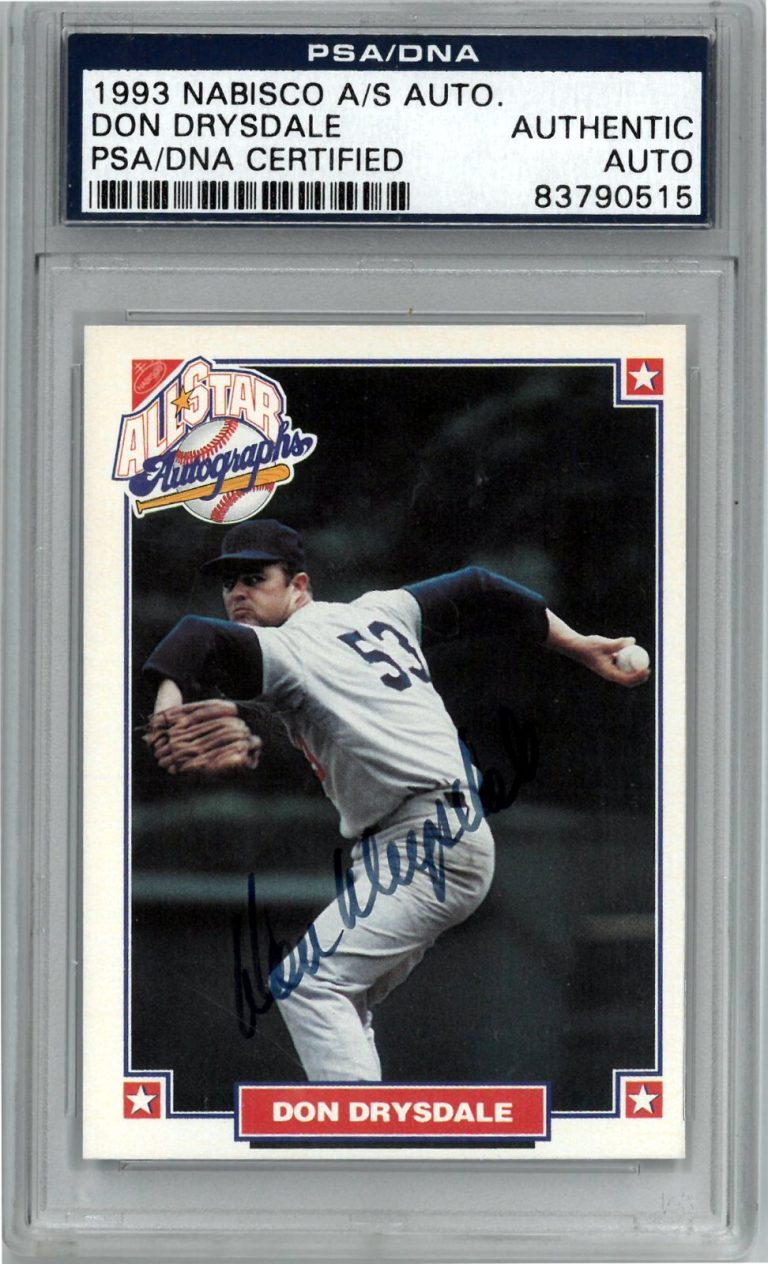 Don Drysdale signed 1993 Nabisco All Star Auto Card Dodgers - PSA Authentic Auto