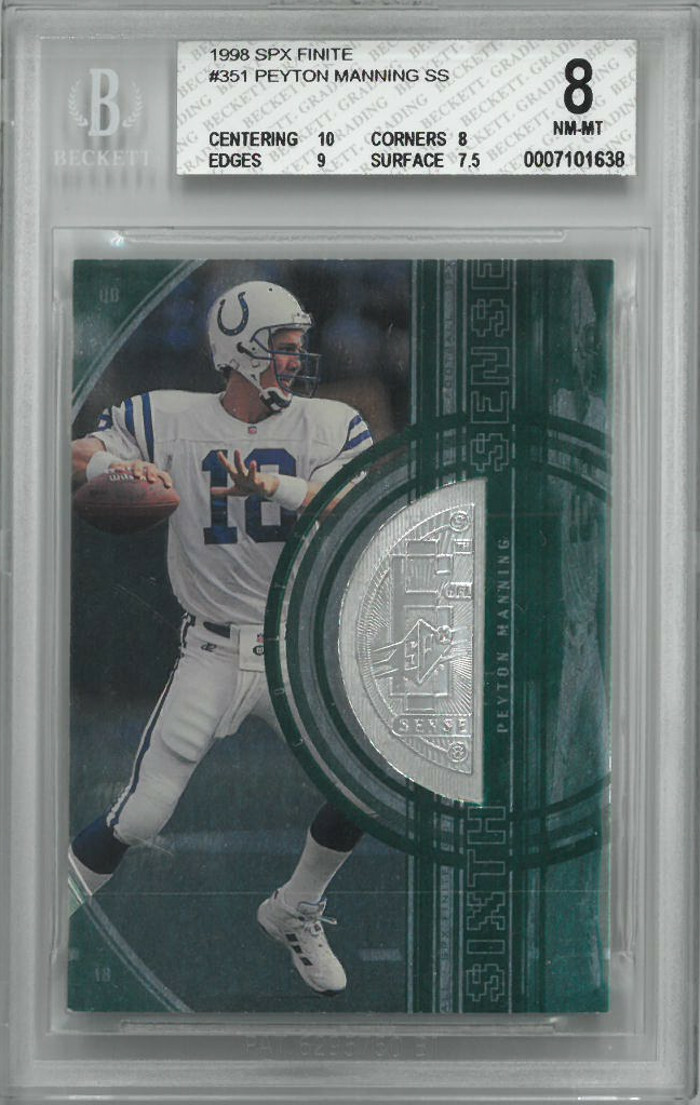 Peyton Manning 1998 Upper Deck SPX Finite SS RC Card BGS Graded 8 NM-MT SUB 2700