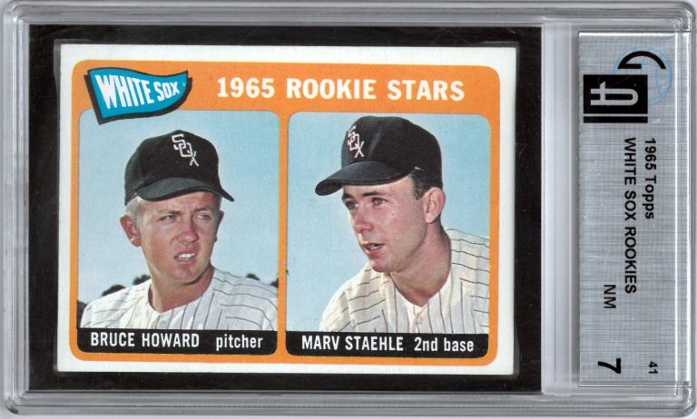 Bruce Howard/Marv Staehle 1965 Topps White Sox Rookie Stars Card- GAI Graded 7