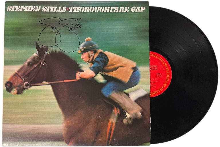 Stephen Stills signed 1978 Thoroughfare Gap Album Cover/LP/Vinyl Record - JSA