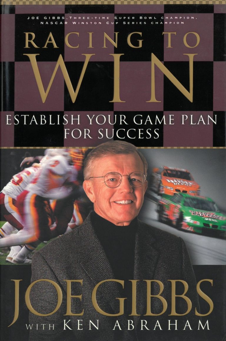 Joe Gibbs signed 2003 Racing To Win Hardcover Book w/ To Steve, God Bless - JSA