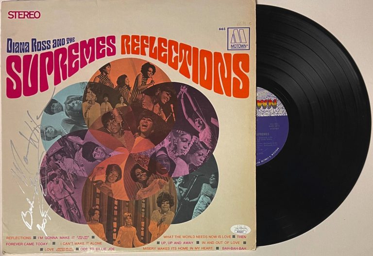 Mary Wilson signed 1968 Diana Ross & The Supremes Reflections Album Cover- JSA