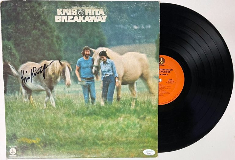 Kris Kristofferson signed 1974 Rita Breakaway Album Cover/LP/Vinyl Record - JSA