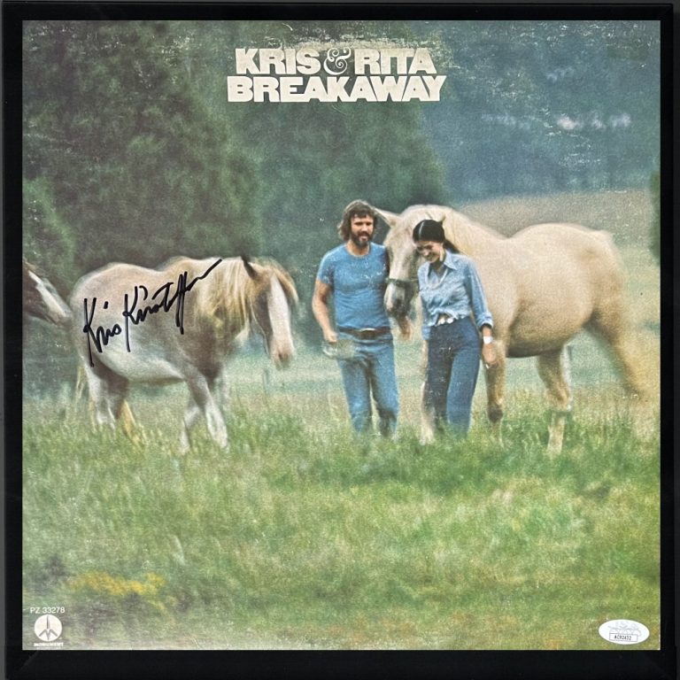 Kris Kristofferson signed 1974 Breakaway Album Cover/LP/Vinyl Record Framing-JSA
