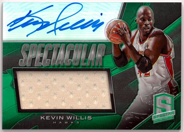 Kevin Willis signed 2013-14 Panini Spectra Spectacular Jersey/Auto Card 26/99