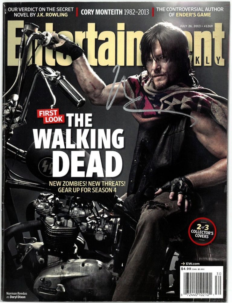 Norman Reedus signed 2013 Entertainment Weekly The Walking Dead Daryl Magazine