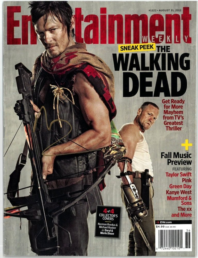 Norman Reedus signed 2012 Entertainment Weekly The Walking Dead Daryl Magazine