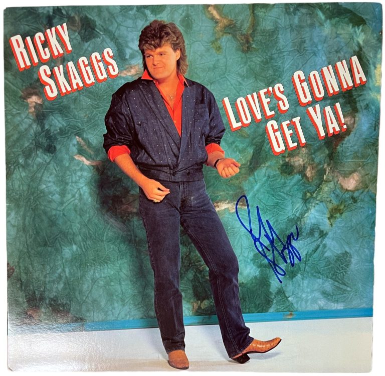 Ricky Skaggs signed 1986 Love s Gonna Get Ya! Album Cover/LP/Vinyl Record- JSA